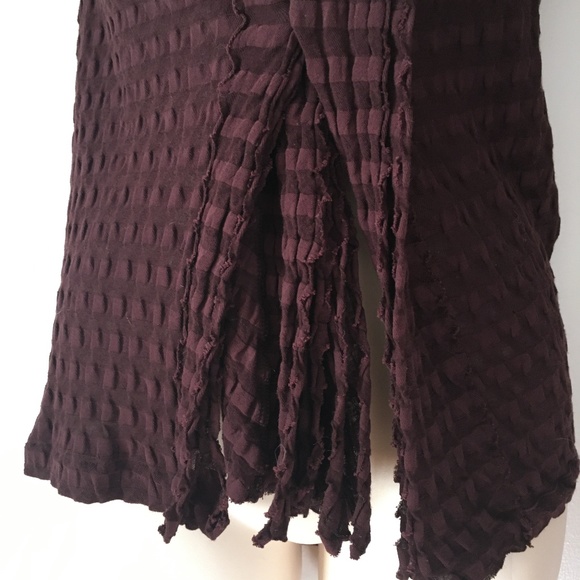 YOHJI YAMAMOTO Burgundy Brown Cotton Knit Quirky Sweater 2 M - Picture 2 of 8
